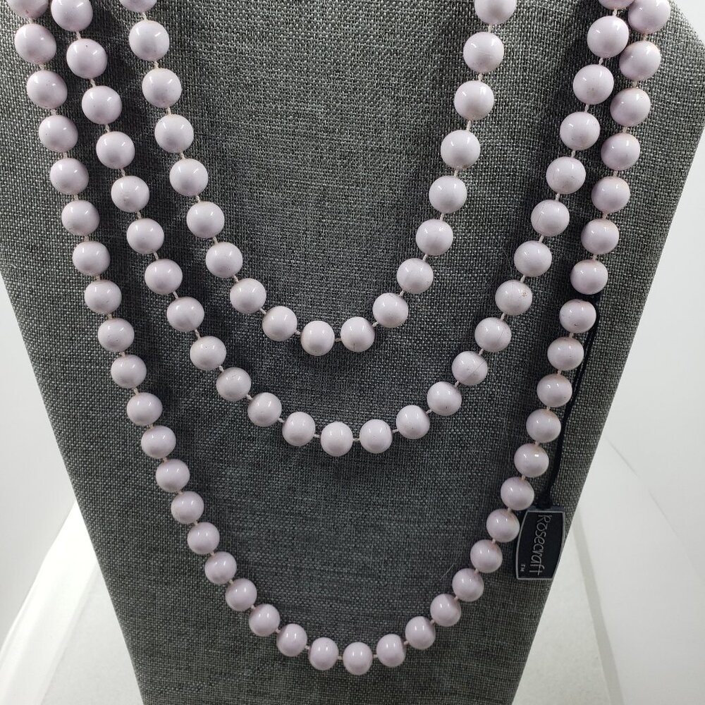 NWOT Rosecraft Long Vintage Gray Acrylic Station Necklace